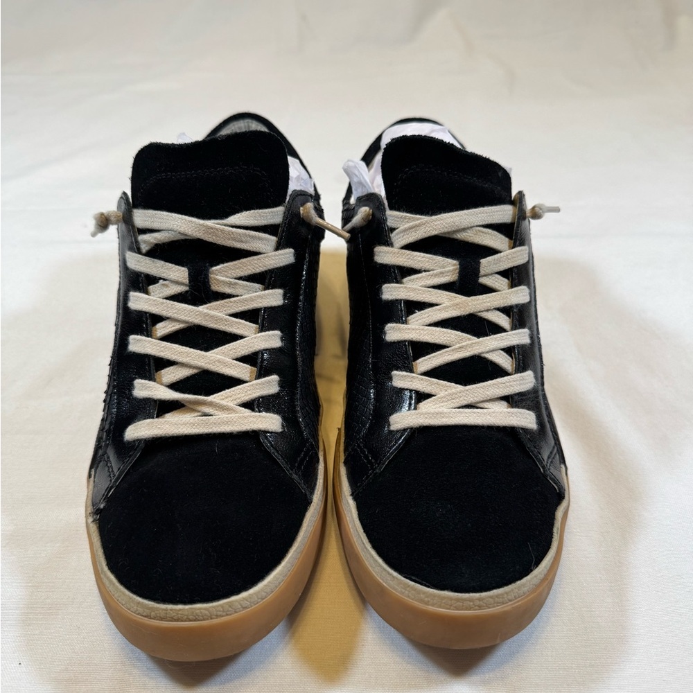 Dolce Vita Women’s Slip-On Suede Textured Black and Tan Casual Sneakers - Picture 2 of 8